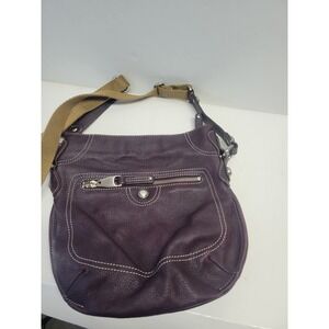 Burgundy Leather‎ Hobo Shoulder Bag By B Makowsky With Cheetah Print Lining
